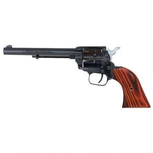 Heritage Rough Rider Revolver .22 LR and .22 WMR 6.5" Barrel Alloy Blue Cocobolo Grips 9 Round Fixed Sights Heritage Rough Rider Revolver .22 LR and .22 WMR 6.5" Barrel Alloy Blue Cocobolo Grips 9 Round Fixed Sights