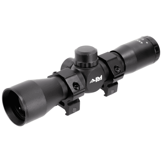 Aim Sports Tactical 4x32 Compact Mil-Dot Scope w/Rings - JTM432B Aim Sports Tactical 4x32 Compact Mil-Dot Scope w/Rings - JTM432B