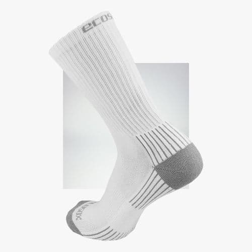 EcoSox Bamboo Crew Socks - Large 10-13 - White/Gre EcoSox Bamboo Crew Socks - Large 10-13 - White/Gre