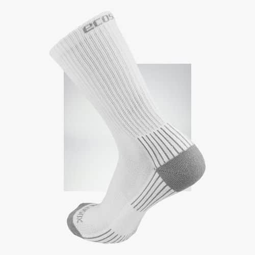 EcoSox Bamboo Crew Socks - Large 10-13 - White/Gre EcoSox Bamboo Crew Socks - Large 10-13 - White/Gre