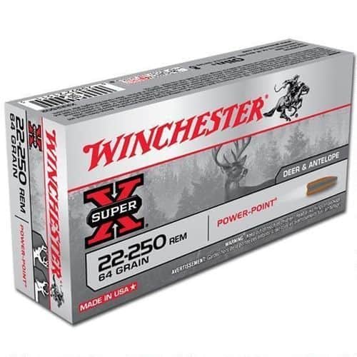 Winchester Ammo Super X 22-250 Rem 64 gr Power Point 20 Per Box Winchester Ammo Super X 22-250 Rem 64 gr Power Point 20 Per Box