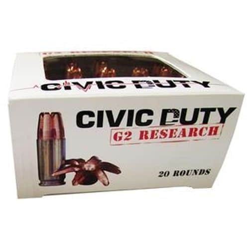 G2 Research Civic Duty 10MM Ammo - 20rd G2 Research Civic Duty 10MM Ammo - 20rd