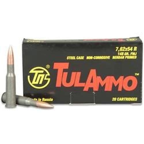 TulAmmo 7.62x54R 148 Grain FMJ 20 Round Box TulAmmo 7.62x54R 148 Grain FMJ 20 Round Box