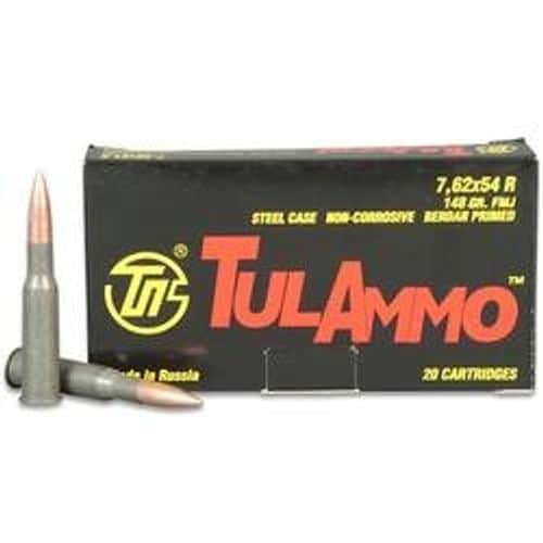 TulAmmo 7.62x54R 148 Grain FMJ 20 Round Box TulAmmo 7.62x54R 148 Grain FMJ 20 Round Box