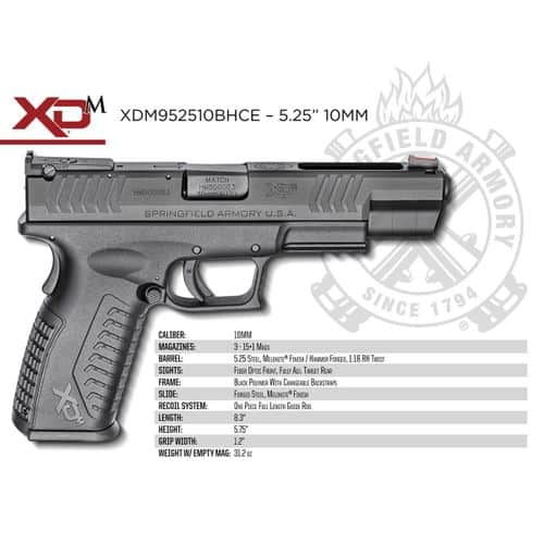 Springfield Armory XDM 10mm 5.25 Full-Size Black Pistol Springfield Armory XDM 10mm 5.25 Full-Size Black Pistol