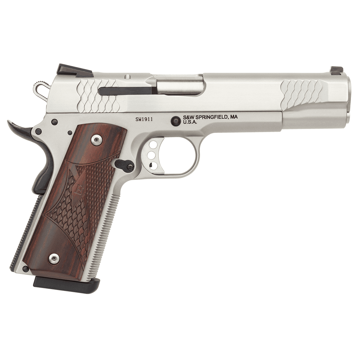 Smith & Wesson 108482 1911 E Series 45 ACP 5" 8+1 3Dot Laminate Wood Grip Stainless Smith & Wesson 108482 1911 E Series 45 ACP 5" 8+1 3Dot Laminate Wood Grip Stainless