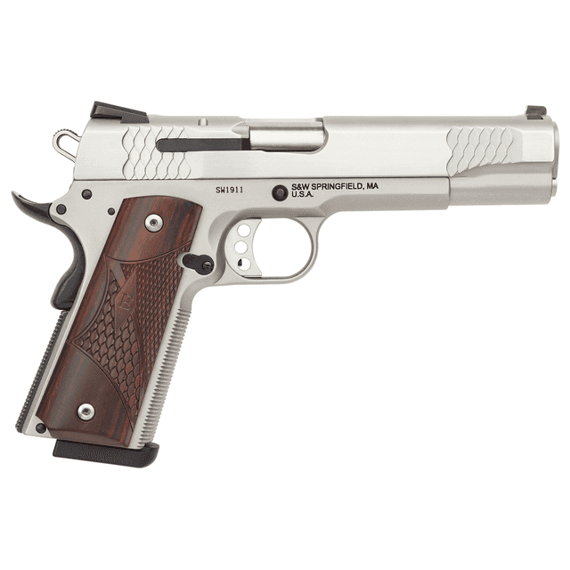 Smith & Wesson 108482 1911 E Series 45 ACP 5" 8+1 3Dot Laminate Wood Grip Stainless Smith & Wesson 108482 1911 E Series 45 ACP 5" 8+1 3Dot Laminate Wood Grip Stainless