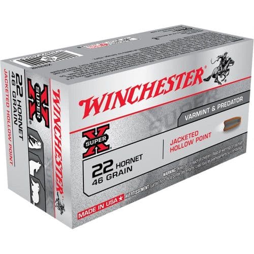 Winchester Ammo Super X 22 Hornet 46 gr Jacket Hollow Point - X22H2 Winchester Ammo Super X 22 Hornet 46 gr Jacket Hollow Point - X22H2
