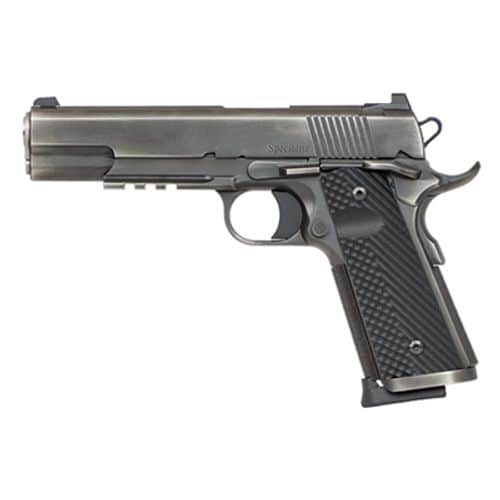 Dan Wesson DW Specialist, Full Size 1911, 45ACP, 5" Barrel, Steel Frame, Distressed Finish, G10 Grips, 8Rd, Night Sights Dan Wesson DW Specialist, Full Size 1911, 45ACP, 5" Barrel, Steel Frame, Distressed Finish, G10 Grips, 8Rd, Night Sights