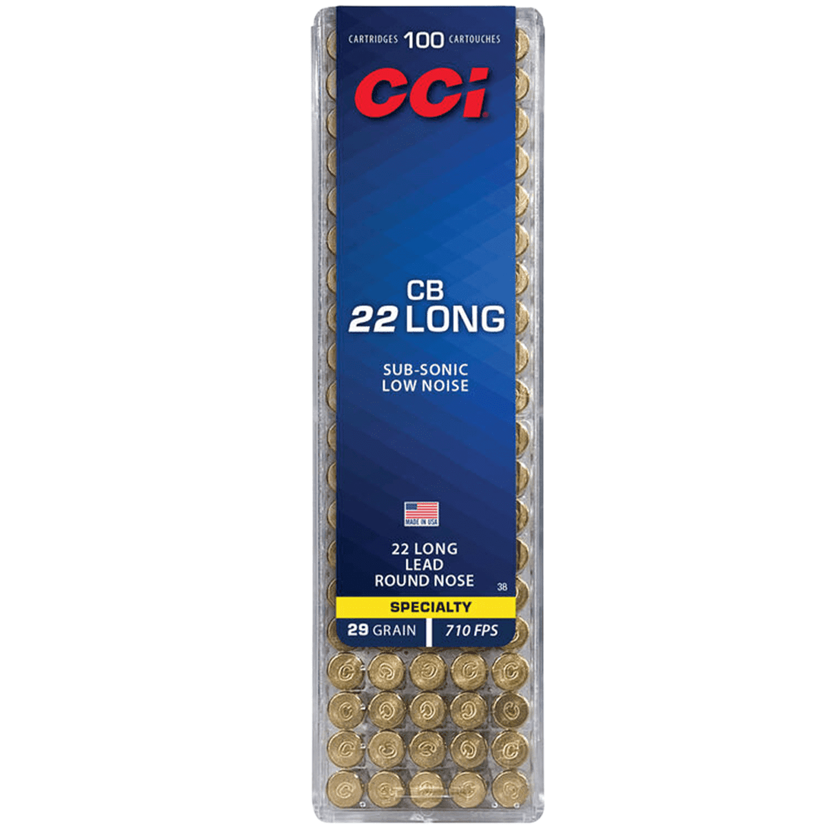 CCI Specialty CB Subsonic 22 Long 29 gr 100rd Box Rimfire Ammo CCI Specialty CB Subsonic 22 Long 29 gr 100rd Box Rimfire Ammo