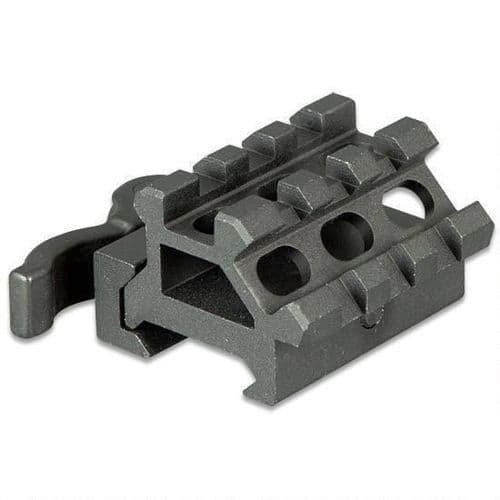 Leapers UTG Black Quick Release Double Picatinny Rail/ 3 Slot Angle Mount Picatinny Leapers UTG Black Quick Release Double Picatinny Rail/ 3 Slot Angle Mount Picatinny