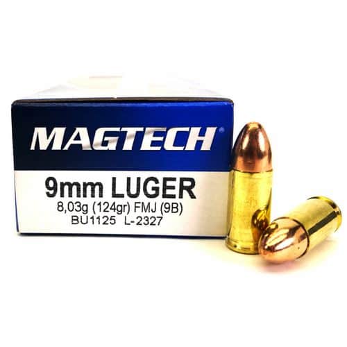 Magtech 9mm Luger Ammunition 50 Rounds FMJ 124 Grains Magtech 9mm Luger Ammunition 50 Rounds FMJ 124 Grains