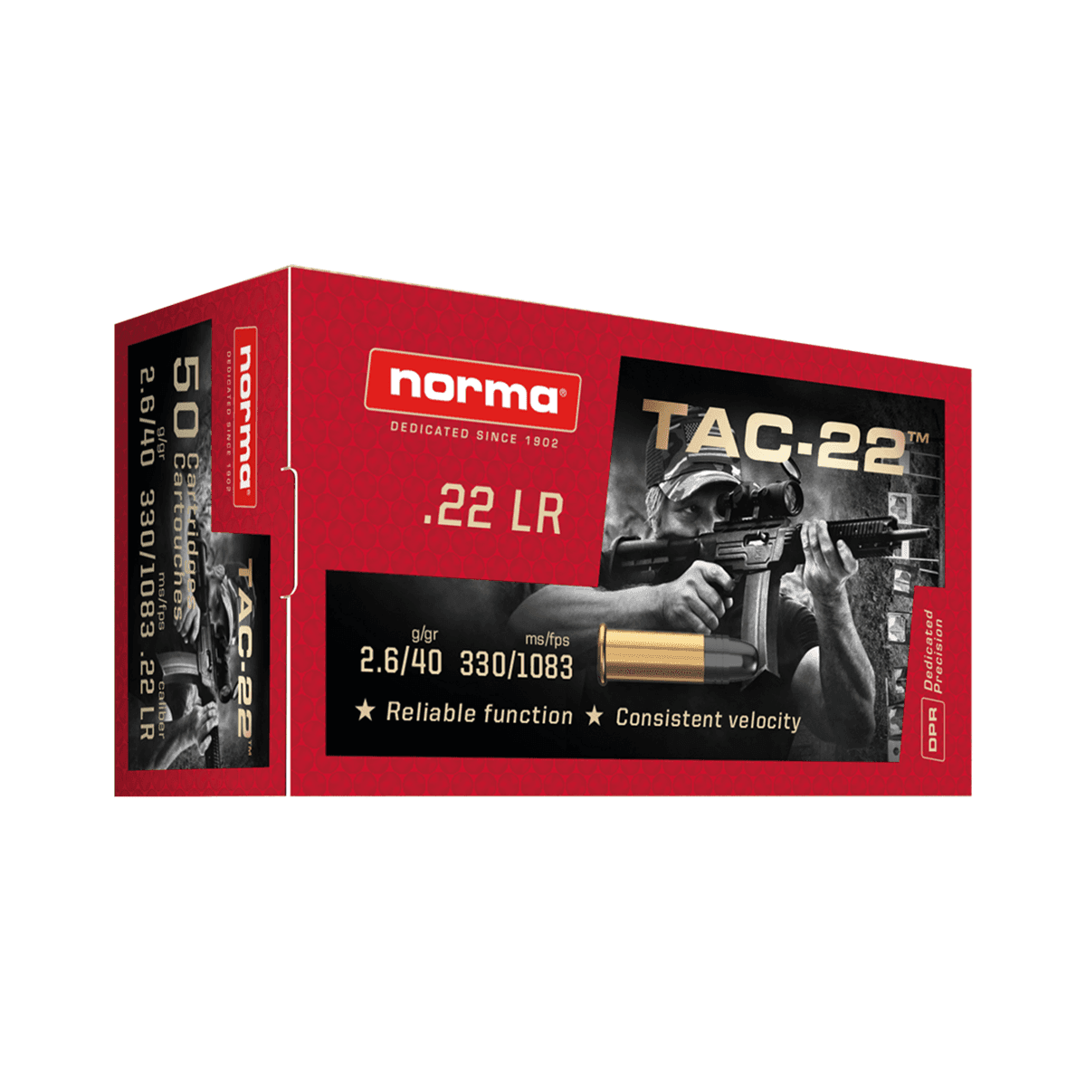 Norma TAC-22 .22 LR 40 Grain Ammo 50 Rounds Norma TAC-22 .22 LR 40 Grain Ammo 50 Rounds