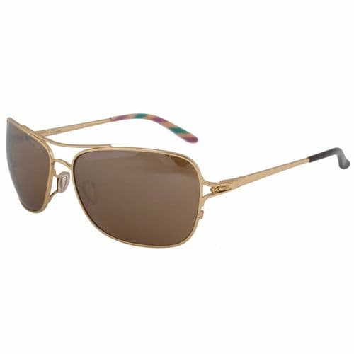 Oakley Women's Conquest Iridium Aviator Sunglasses, Gold Satin Oakley Women's Conquest Iridium Aviator Sunglasses, Gold Satin