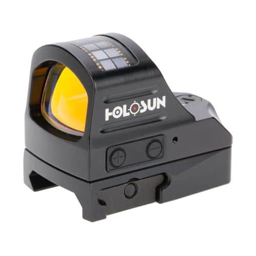 Holosun Reflex Sight 1x Selectable Reticle Weaver-Style Mount Solar/Battery Powered Matte Holosun Reflex Sight 1x Selectable Reticle Weaver-Style Mount Solar/Battery Powered Matte