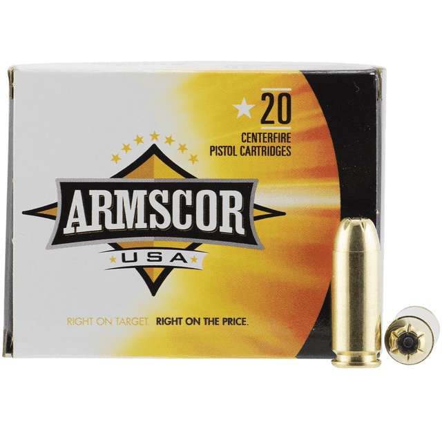 Armscor USA 10mm Auto Ammunition 20 Rounds 180 Grain JHP 1008fps Armscor USA 10mm Auto Ammunition 20 Rounds 180 Grain JHP 1008fps