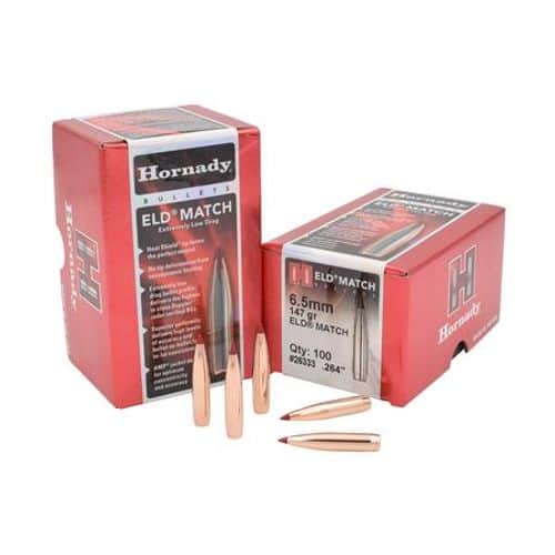 Hornady 26333 ELD Match 6.5mm .264 147 GR 100 Box Hornady 26333 ELD Match 6.5mm .264 147 GR 100 Box