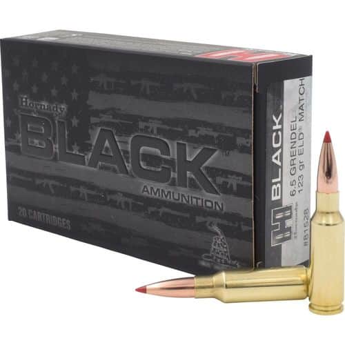 Hornady Black 6.5 Grendel 123gr ELD Match Ammo - 20rd Box Hornady Black 6.5 Grendel 123gr ELD Match Ammo - 20rd Box