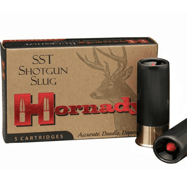 Hornady 12 Gauge SST Slug Ammunition, 5 Rounds, 2.75" 300 Grain FTX Sabot, 2000fps Hornady 12 Gauge SST Slug Ammunition, 5 Rounds, 2.75" 300 Grain FTX Sabot, 2000fps