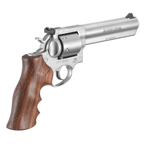 Ruger GP100 Revolver .357mag 6in Heavy 6rd Stainless Steel W/ Houge Wood Grip With Finger Grooves Ruger GP100 Revolver .357mag 6in Heavy 6rd Stainless Steel W/ Houge Wood Grip With Finger Grooves