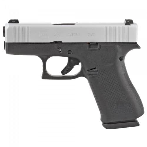 Glock PX435SL301AB 43X Pistol 9mm 3.41in 10rd Silver Black Ameriglo Bold Night Sights Glock PX435SL301AB 43X Pistol 9mm 3.41in 10rd Silver Black Ameriglo Bold Night Sights