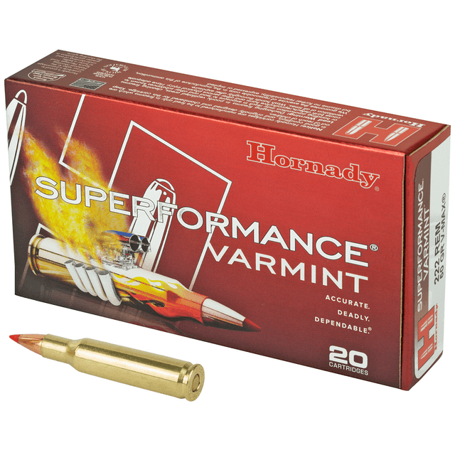 Hornady Superformance Varmint 222 Remington 50 GR V-Max 20 Bx Hornady Superformance Varmint 222 Remington 50 GR V-Max 20 Bx