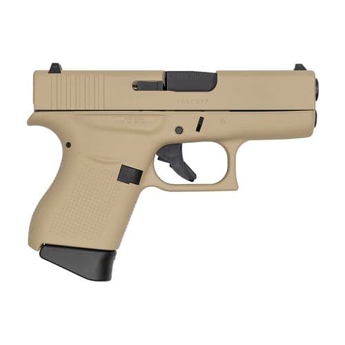 Glock 43 9mm Desert Tan Cerakote Single Stack Pistol UI4350201CKDZT Glock 43 9mm Desert Tan Cerakote Single Stack Pistol UI4350201CKDZT