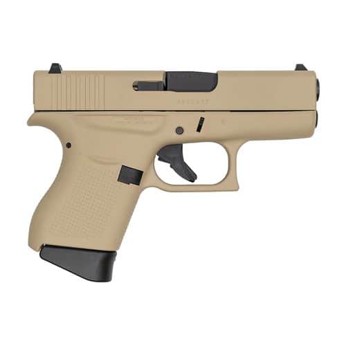 Glock 43 9mm Desert Tan Cerakote Single Stack Pistol UI4350201CKDZT Glock 43 9mm Desert Tan Cerakote Single Stack Pistol UI4350201CKDZT