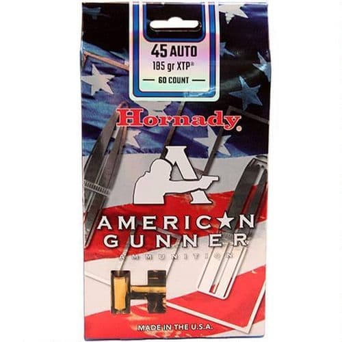 Hornady American Gunner .45 ACP Ammunition 60 Rounds XTP 185 Grains Hornady American Gunner .45 ACP Ammunition 60 Rounds XTP 185 Grains