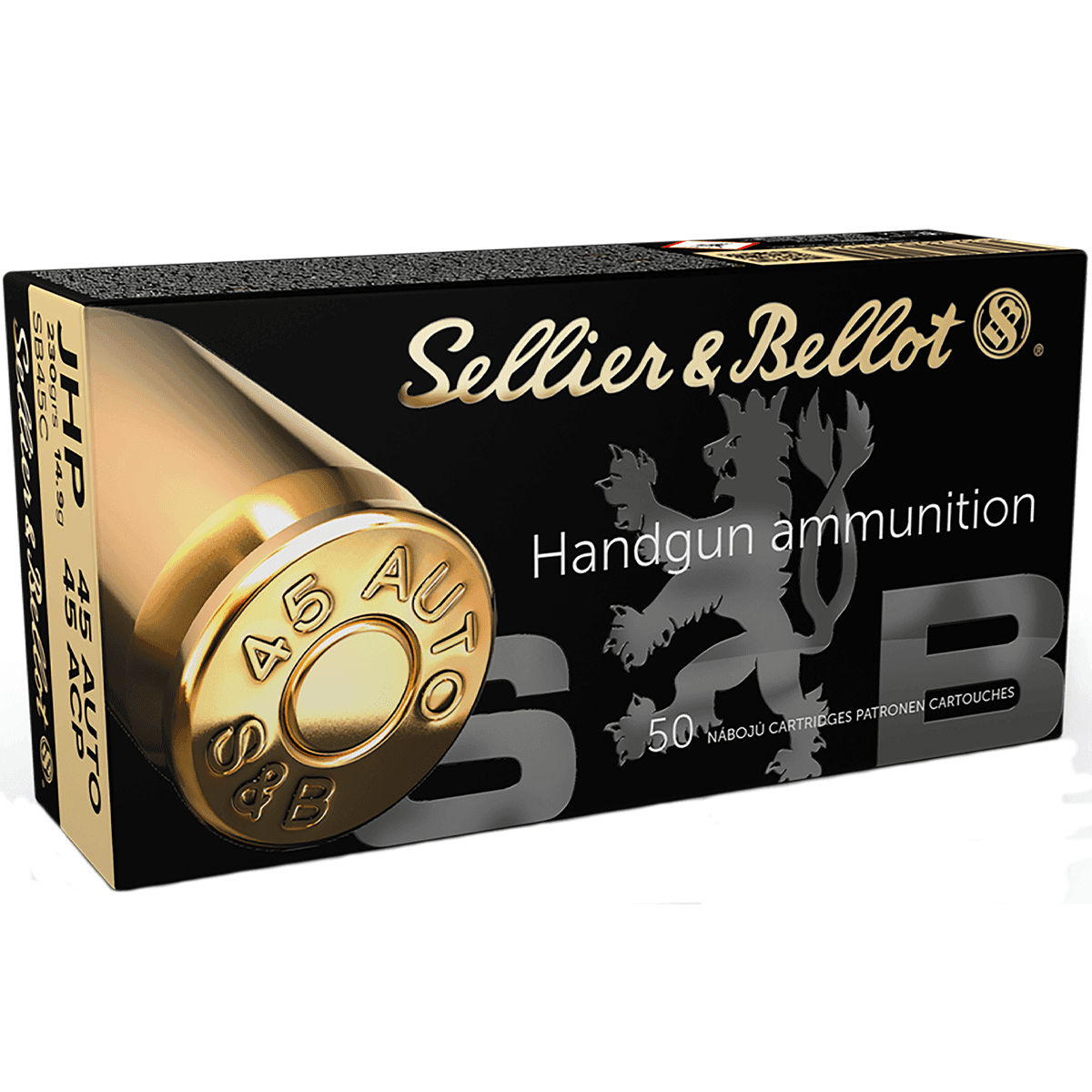 Sellier & Bellot .45 ACP Ammunition 50 Rounds 230 Grain Jacketed Hollow Point Sellier & Bellot .45 ACP Ammunition 50 Rounds 230 Grain Jacketed Hollow Point