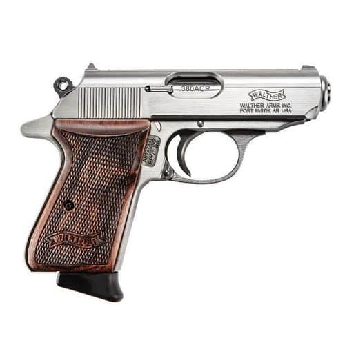 Walther 4796004WG Limited Edition PPK/S Semi-Auto Pistol 380 ACP, 3.3", Walnut Grips, Stainless Finish, 7 Rd Walther 4796004WG Limited Edition PPK/S Semi-Auto Pistol 380 ACP, 3.3", Walnut Grips, Stainless Finish, 7 Rd