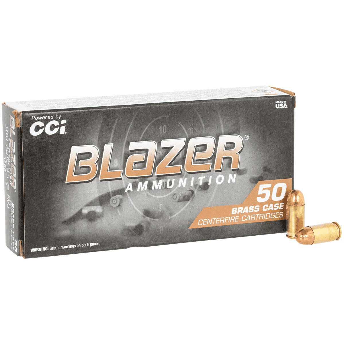 CCI 5202 Blazer Brass Handgun 380 ACP 95 gr Full Metal Jacket 50 Per Box/ 20 Case CCI 5202 Blazer Brass Handgun 380 ACP 95 gr Full Metal Jacket 50 Per Box/ 20 Case