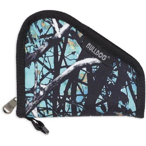Bulldog BD609SRN Pistol Rug XS Size made of Water-Resistant Nylon with Muddy Girl Serenity Camo Finish with Black Trim, Velcro Accessory Pocket, Thick 1.75" Soft Padding & Full-Length Zipper 7" x 6" Interior Dimensions Bulldog BD609SRN Pistol Rug XS Size made of Water-Resistant Nylon with Muddy Girl Serenity Camo Finish with Black Trim, Velcro Accessory Pocket, Thick 1.75" Soft Padding & Full-Length Zipper 7" x 6" Interior Dimensions