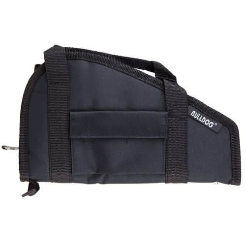 Bulldog BD601 Pistol Rug Medium Size made of Water-Resistant Nylon with Black Finish, Velcro Accessory Pocket, Thick 1.75" Soft Padding & Full-Length Zipper 15" x 6" Interior Dimensions Bulldog BD601 Pistol Rug Medium Size made of Water-Resistant Nylon with Black Finish, Velcro Accessory Pocket, Thick 1.75" Soft Padding & Full-Length Zipper 15" x 6" Interior Dimensions