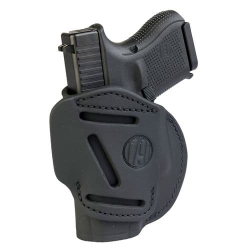 1791 Gunleather 4WH3SBLR 4-Way IWB/OWB Size 03 Stealth Black Leather Belt Clip Compatible w/Glock 26/Ruger LC9/S&W M&P Shield/2.0 9/40 Right Hand 1791 Gunleather 4WH3SBLR 4-Way IWB/OWB Size 03 Stealth Black Leather Belt Clip Compatible w/Glock 26/Ruger LC9/S&W M&P Shield/2.0 9/40 Right Hand