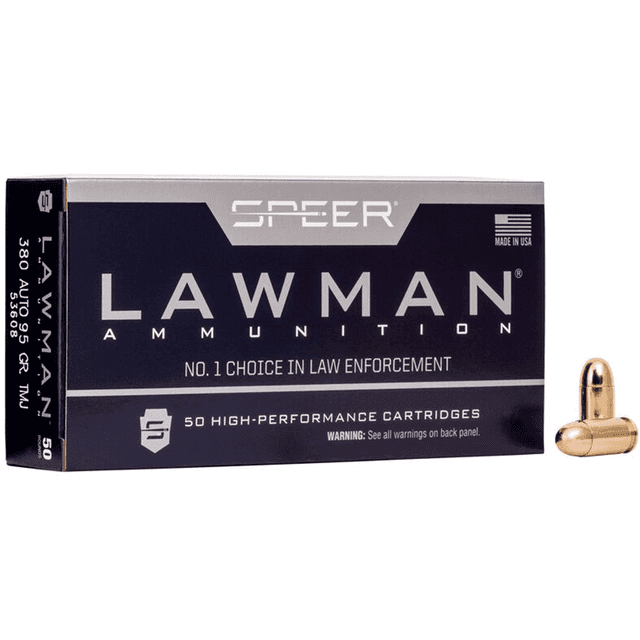Speer 53608 Lawman 380 ACP 95 gr Total Metal Jacket (TMJ) Speer 53608 Lawman 380 ACP 95 gr Total Metal Jacket (TMJ)