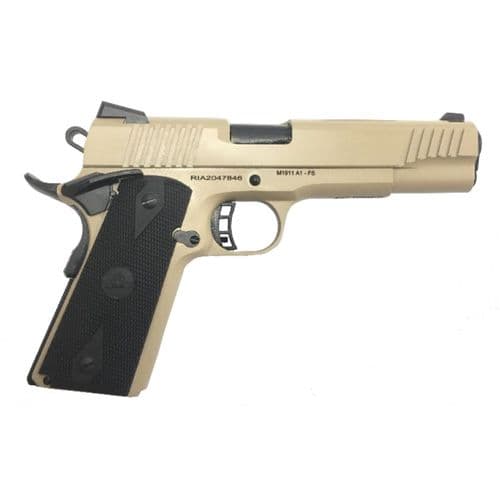 Rock Island Armory M1911 FS FDE 45 ACP Single Action Semi-Auto Pistol, 5" Barrel, Flat Dark Earth Cerakote Finish Rock Island Armory M1911 FS FDE 45 ACP Single Action Semi-Auto Pistol, 5" Barrel, Flat Dark Earth Cerakote Finish