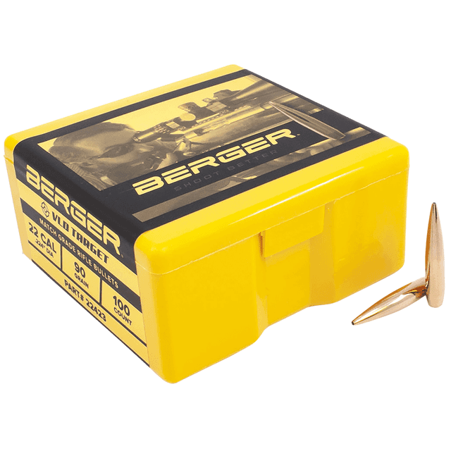Berger Bullets 22423 VLD Target Match Grade 22Cal 90gr 100/Box Berger Bullets 22423 VLD Target Match Grade 22Cal 90gr 100/Box