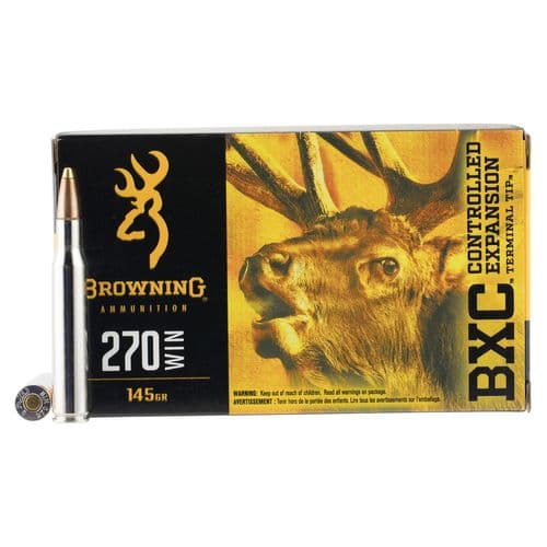 Browning Ammo B192202701 BXC 270 Winchester 145 GR Terminal Tip 20 Bx/ 10 Cs Browning Ammo B192202701 BXC 270 Winchester 145 GR Terminal Tip 20 Bx/ 10 Cs