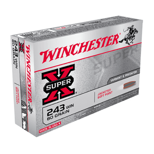 Winchester Ammo Super-X 243 Winchester 80 GR Pointed Soft Point (PSP) 20 Bx Winchester Ammo Super-X 243 Winchester 80 GR Pointed Soft Point (PSP) 20 Bx