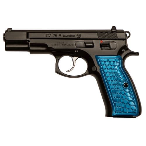 CZ CZ75B 16rd Blue Anodized Wicked Grips CZ CZ75B 16rd Blue Anodized Wicked Grips