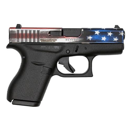 Glock 42 380 Auto Single Stack Pistol with American Flag Slide Glock 42 380 Auto Single Stack Pistol with American Flag Slide