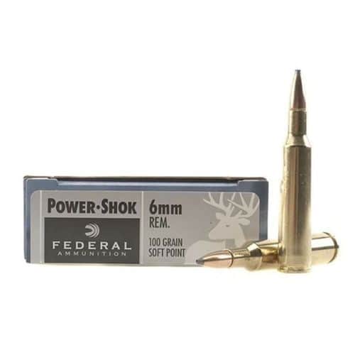 Federal Power-Shok Ammunition 6mm Remington 100 Grain Soft Point Box of 20 Federal Power-Shok Ammunition 6mm Remington 100 Grain Soft Point Box of 20