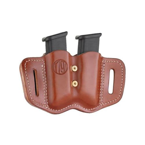 1791 Gunleather Double Stacked Polymer Magazine Double Magazine Pouch 2.2 OWB Ambidextrous Leather Classic Brown 1791 Gunleather Double Stacked Polymer Magazine Double Magazine Pouch 2.2 OWB Ambidextrous Leather Classic Brown