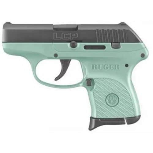 Ruger LCP 380ACP Centerfire Pistol with Turquoise Cerakote Grip Frame Ruger LCP 380ACP Centerfire Pistol with Turquoise Cerakote Grip Frame