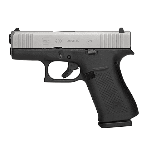 Glock G43X Sub-Compact Silver 9mm 3.39-inch 10Rds with Glock Night Sights Glock G43X Sub-Compact Silver 9mm 3.39-inch 10Rds with Glock Night Sights
