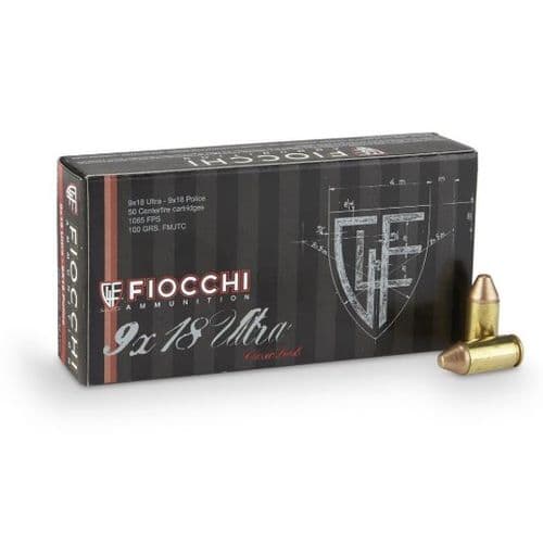 Fiocchi 9X18 Heritage 9x18mm Ultra 100 gr Full Metal Jacket Truncated Cone 50 Per Box Fiocchi 9X18 Heritage 9x18mm Ultra 100 gr Full Metal Jacket Truncated Cone 50 Per Box