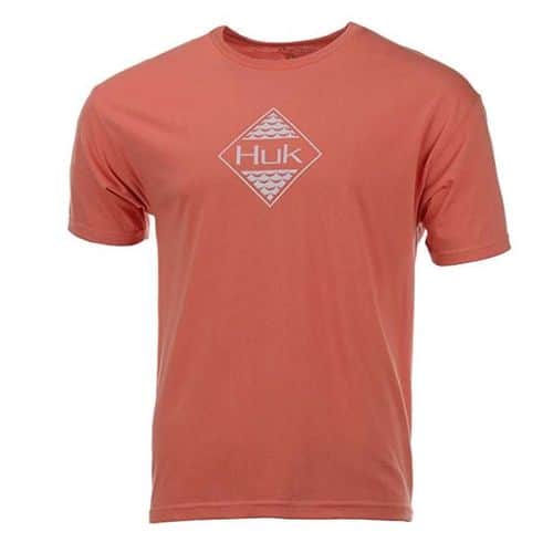 Huk Ripple Tee Shirt Coral Huk Ripple Tee Shirt Coral