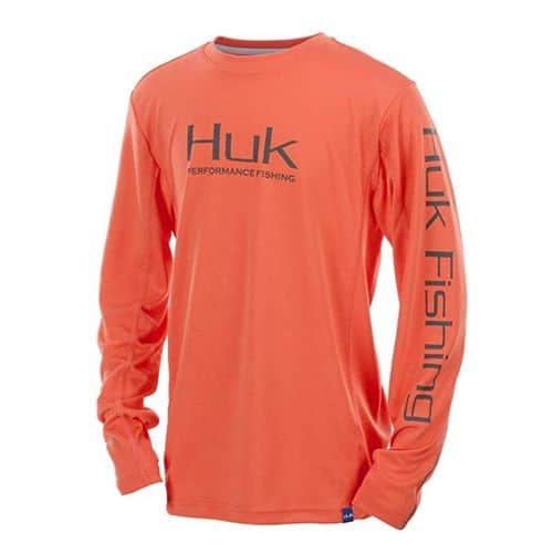 Huk Youth Icon Long Sleeve Coral Huk Youth Icon Long Sleeve Coral