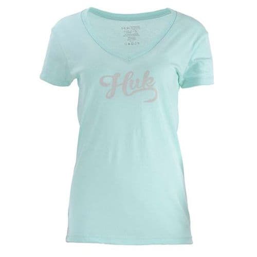 Huk Women's Script Vneck Sea Foam Huk Women's Script Vneck Sea Foam